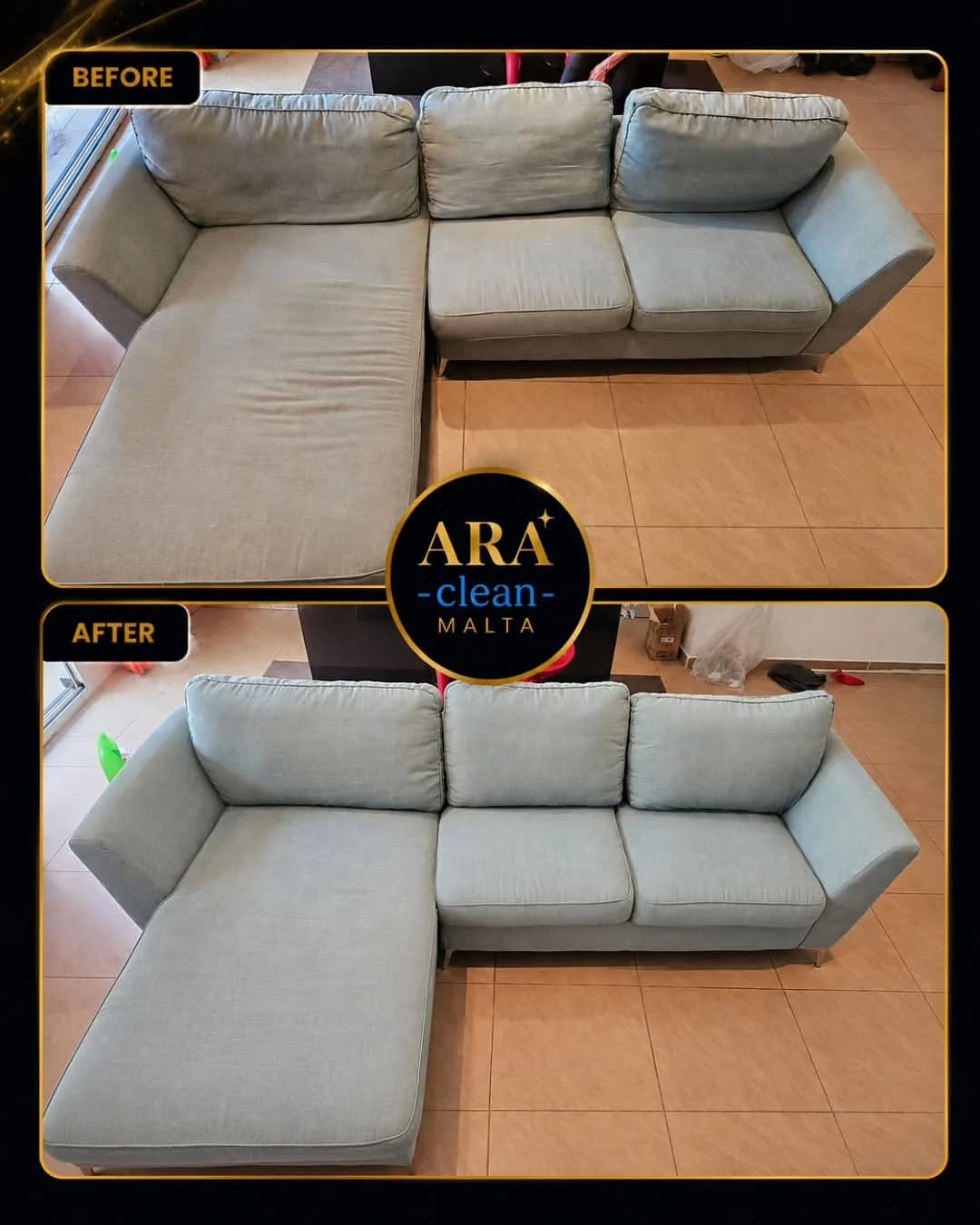 Hotel room upholstery cleaned on-site in Malta