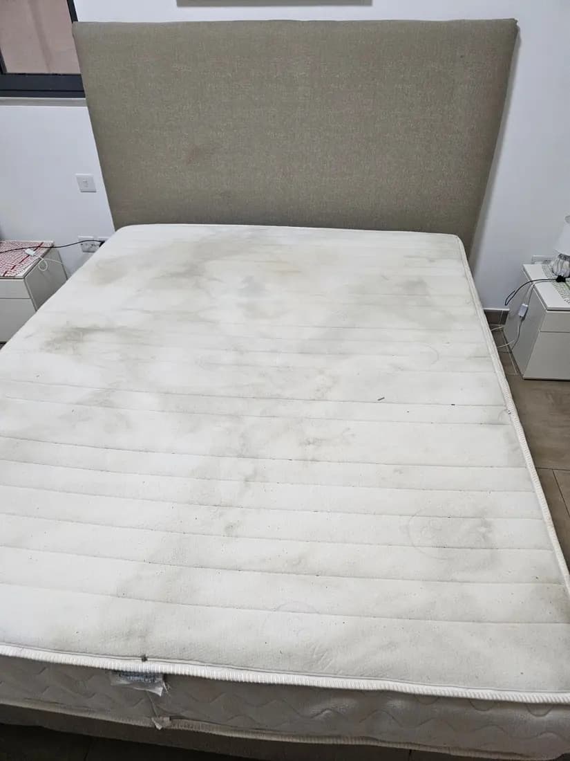 stained double mattress before cleaning by ARA Clean Malta